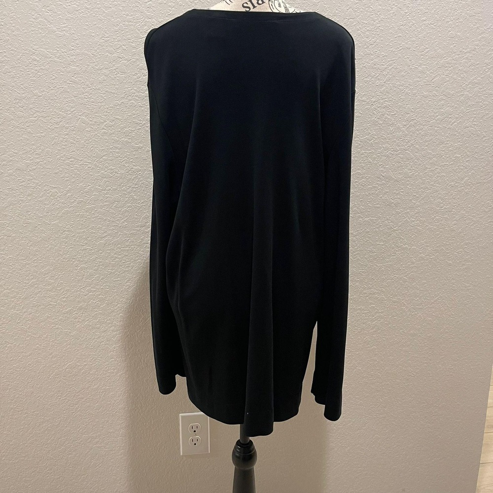 Josephine Chaus Studio Black Cardigan V Neck Long Sleeve Women XL Classic casual - Picture 2 of 7
